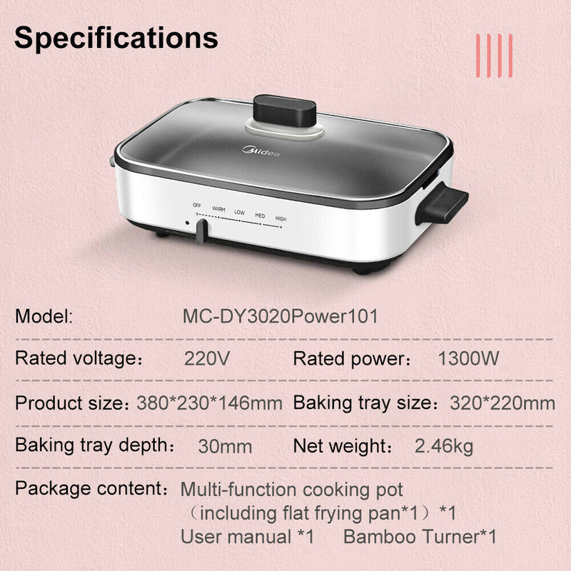 Midea Non Stick Cooking Pot 1300W Power Multi Function MC-DY3020Power101