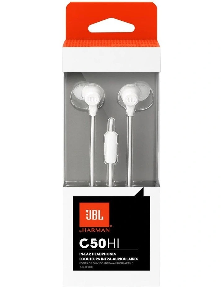 JBL C50HI In Ear Headphones Mic White 4804805