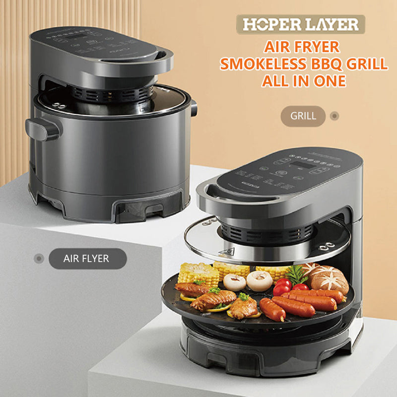Hoper Layer 2in1 Air Fryer Multi Functional Smokeless BBQ Grill KZ50