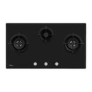 Midea Triple Ring Black Glass Gas Cooktop 90cm MCG90503BL