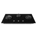 Midea Triple Ring Black Glass Gas Cooktop 90cm MCG90503BL