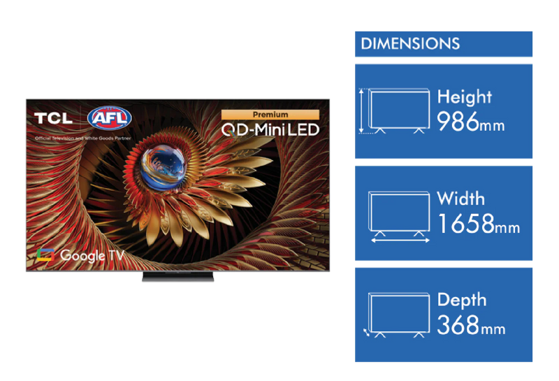 75C8K TCL 75" C8K Premium QD Mini LED Google TV 2025