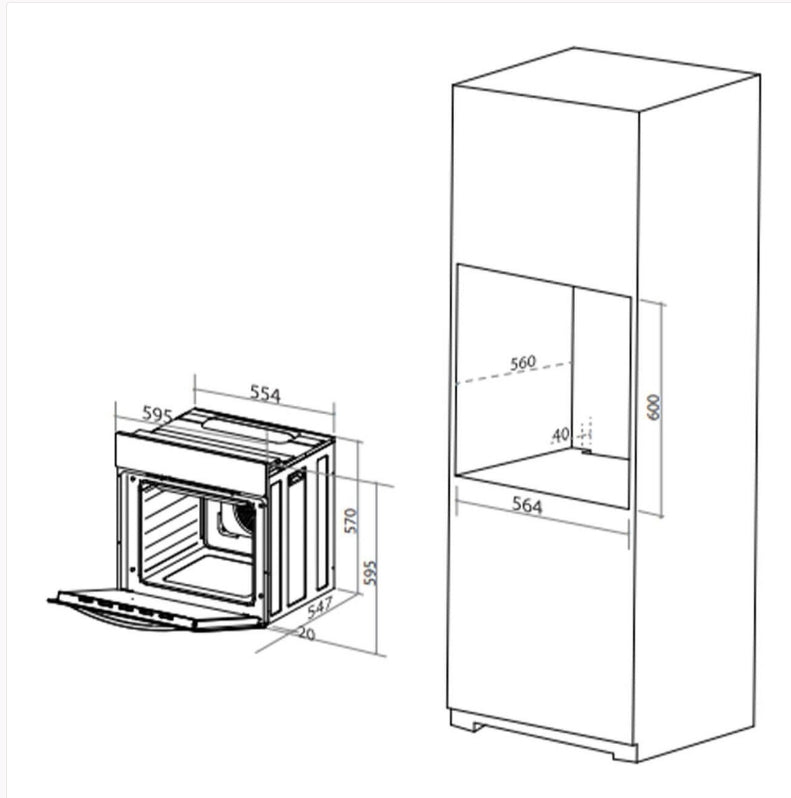 ARTUSI CAO601X/2 60CM ELECTRIC BUILT-IN OVEN