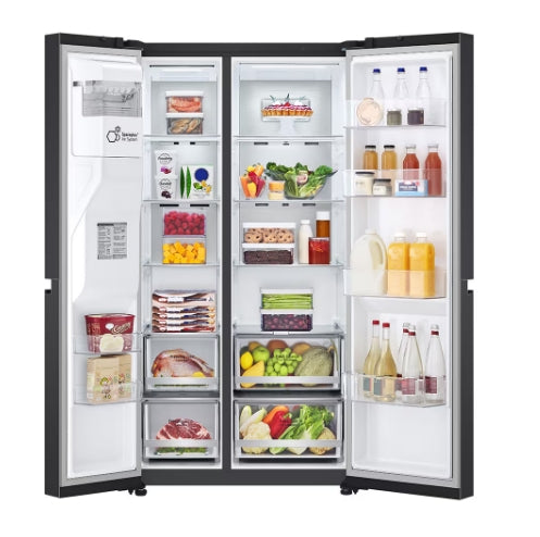 LG GSL600MBL 635L Side by Side Fridge with Ice & Water Dispenser