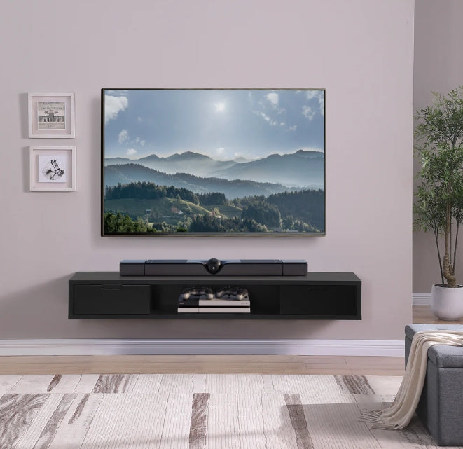 Criterion Air Wall Mount Entertainment Unit 1800mm Black Oak - AIR1800BLK