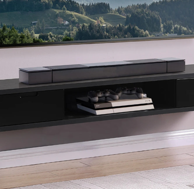 Criterion Air Wall Mount Entertainment Unit 1800mm Black Oak - AIR1800BLK