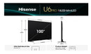 Hisense 100U6QAUPRO ULED MiniLED 100" U6QAU PRO 4K QLED 165Hz Smart TV