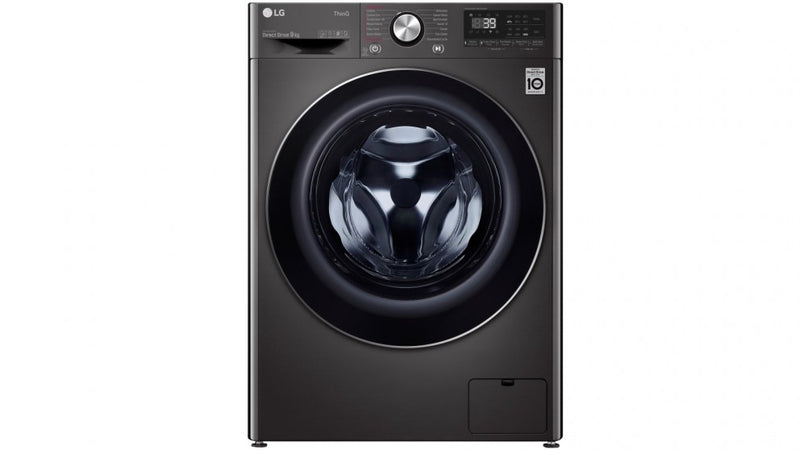 LG Series 9 9kg Front Load Washing Machine with Turbo Clean 360 Black Steel WV9-1409B