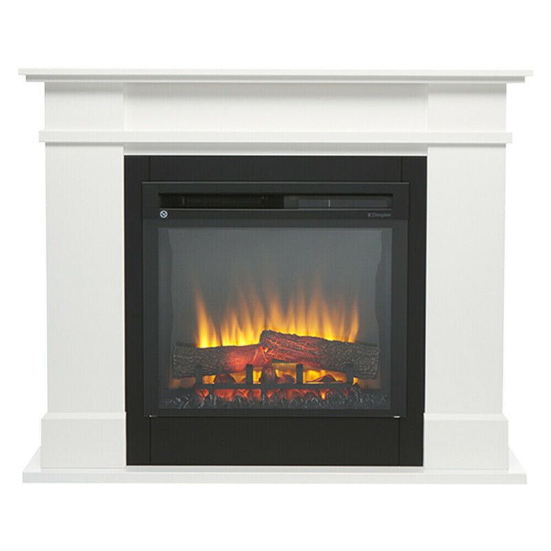 Dimplex 110cm 1.5KW Medium LED Rail Suite Electric Room Fireplace Heater White RAL15AU