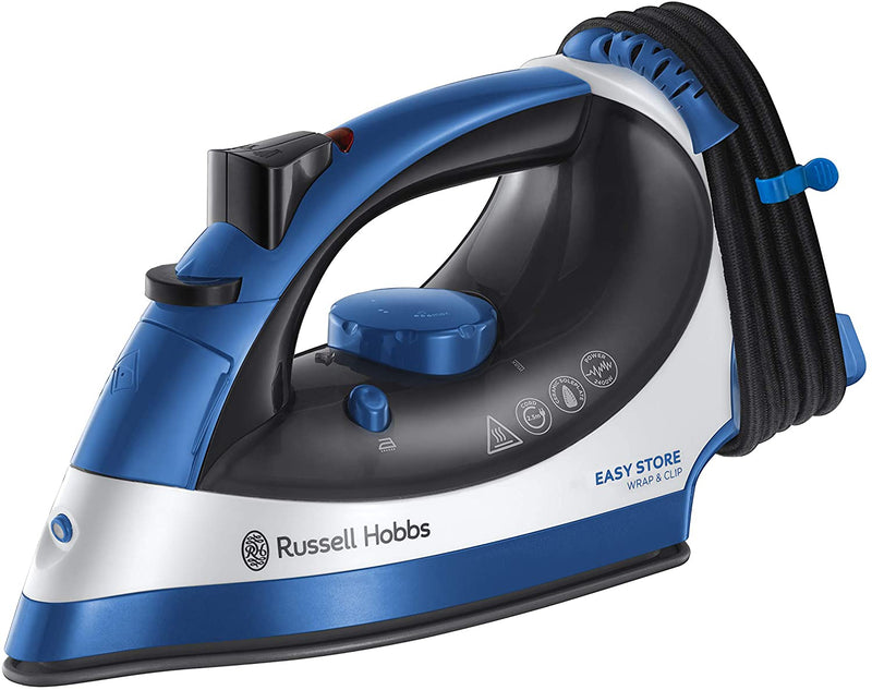 Russell Hobbs Easy Store Steam Iron 45g Continuous Steam Blue/White RHC1100