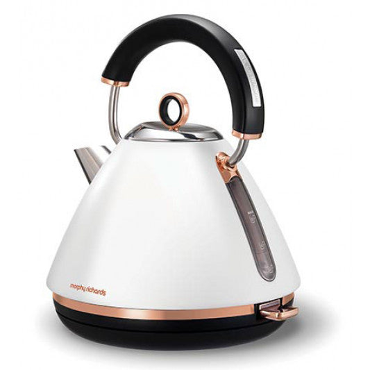 Morphy Richards White Accents Rose Gold Traditional Pyramid Kettle 102108