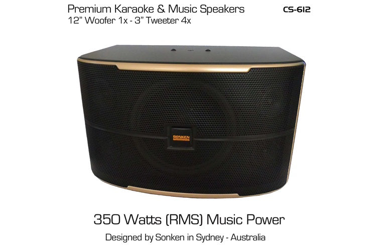 Sonken 12" Premium Passive Music Karaoke Speakers 350 Watts RMS CS-612