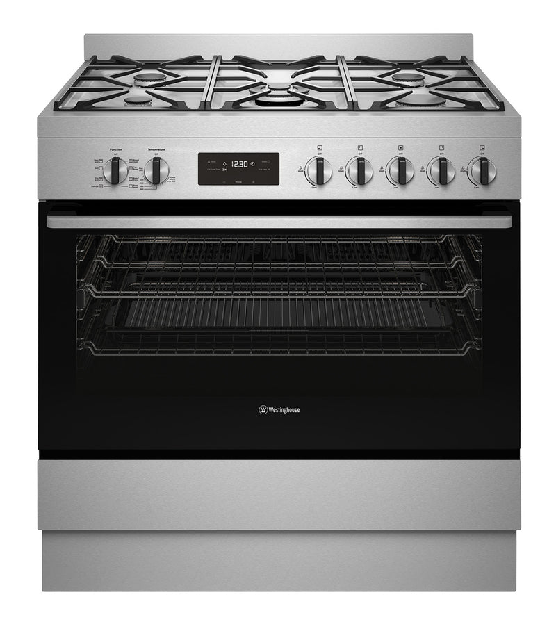 Westinghouse 90cm Dual Fuel Freestanding Cooker Stainless Steel WFE915SD