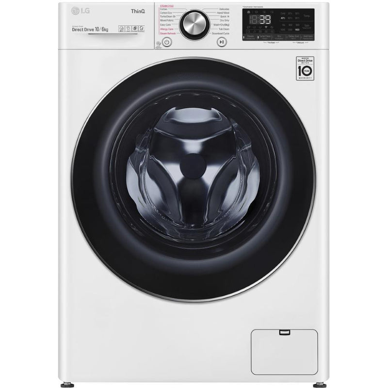 LG 10kg/6kg Front Load Washer Dryer Combo White WVC9-1410W