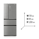 NRD535XGSAU Panasonic 533L Multi-Door Refrigerator Dimensions
