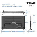 TEAC DVB-T/T2 Android 9.0 AOSP Quantum Dot Smart TV Stan Netflix Prime LEQ55A722