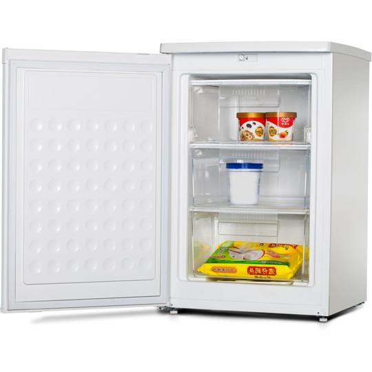 ChiQ 80L Upright Freezer (White) CSF080DW With Food inside