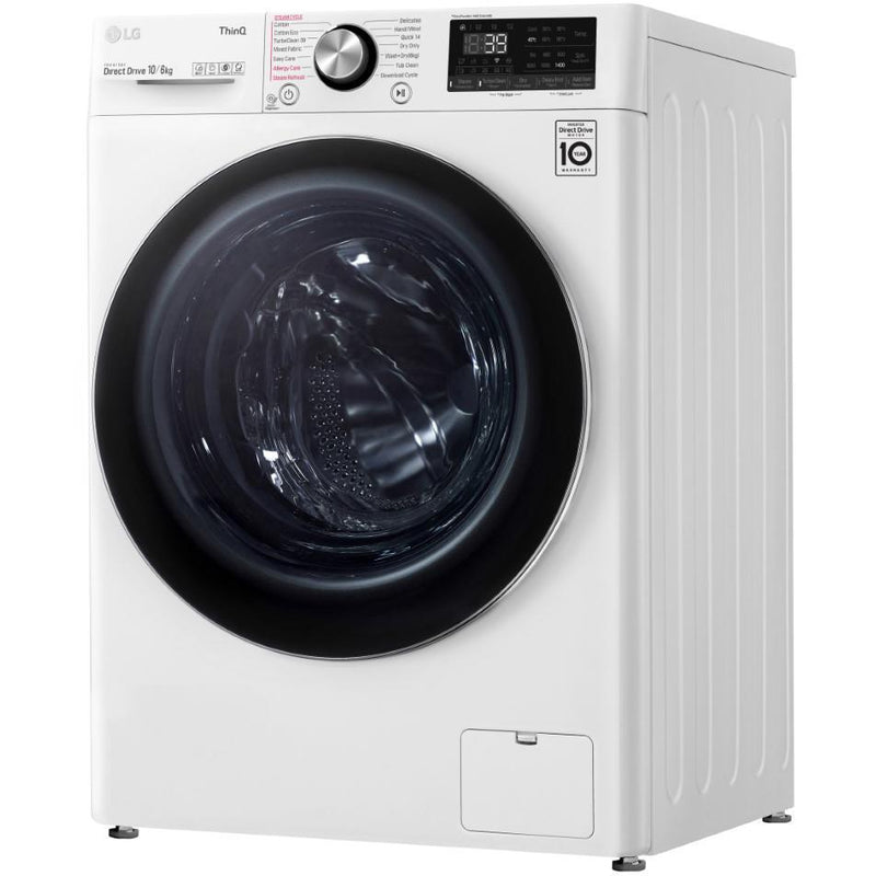 LG 10kg/6kg Front Load Washer Dryer Combo White WVC9-1410W