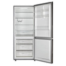Opened CHiQ 396L Bottom Mount Fridge Black Steel CBM395NBS
