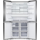 Inside View on Fisher & Paykel 538L Quad Door Fridge Black Stainless Steel RF605QDUVB2