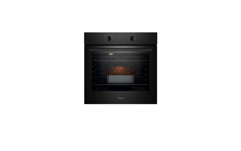 Chef 60CM Multi-Function 3 Oven Black CVE612DB