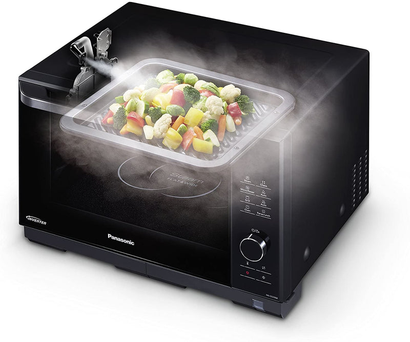 Panasonic NN-DS596B 4in1 Steam Flatbed Microwave Oven with Grill Black Vegetables