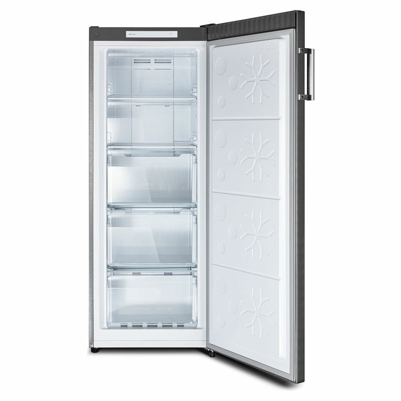 Opened CHiQ 166L Upright Frost Freezer CSF165NSS Stainless Steel