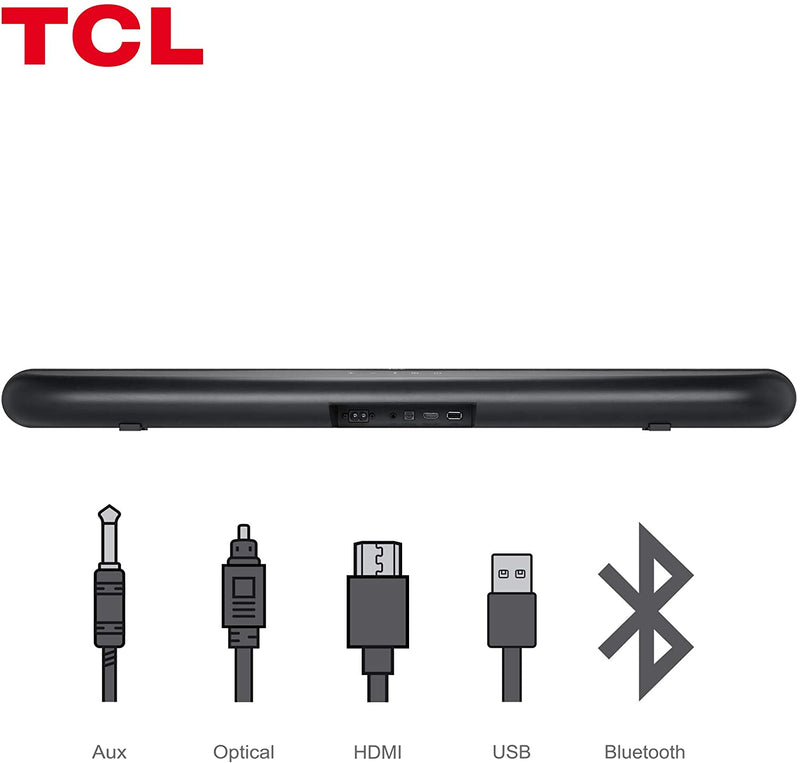 TCL Sound Bar for TV with Wireless Subwoofers Bluetooth Soundbar Black TS6110