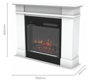 Dimplex 110cm 1.5KW Medium LED Rail Suite Electric Room Fireplace Heater White RAL15AU