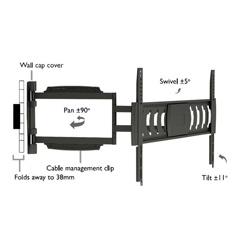 Teco Wall Mount Fit 19"- 50" TV 2 Pivot Monitor Arm 25kgs WM2550TSA