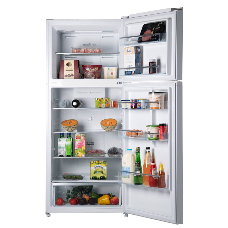 CHiQ CTM410NW 410L Top Mount Refrigerator with foods inside
