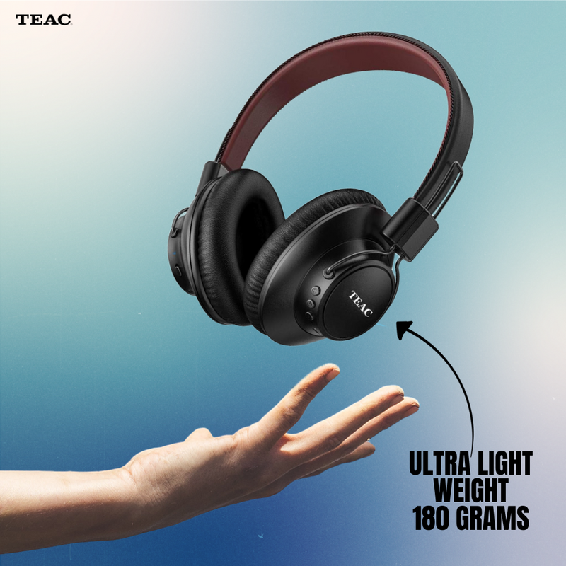 Teac Retro Style Active Noise Cancelling BT Headphones BLUANCM3B