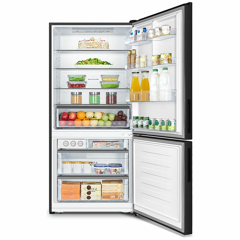 Hisense 483L PureFlat Bottom Mount Refrigerator HRBM483B with foods