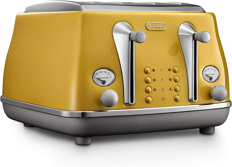 Delonghi Icona Capitals 4 Slice Toaster New York Yellow CTOC4003Y