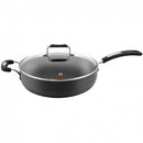 TEFAL A6368244 Jumbo Hard Anodised Saute Pan With Lid