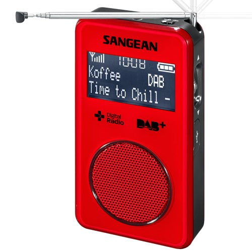 SANGEAN DPR35R DAB+ FM Pocket Radio (Red)