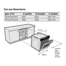 ELECTROLUX EVE614DSD 60CM Multifunction Catalytic Electric Oven Dimensions