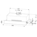 Euro Appliances EVR60FVSS Retractable Rangehood Inside Dimension