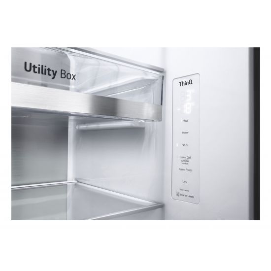 LG Side By Side Refrigerator With Instaview 655L GS-VB655MBL