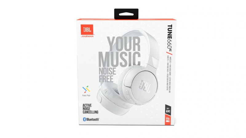 JBL Tune 660NC Wireless On Ear Noise Cancelling Headphones White 5084008