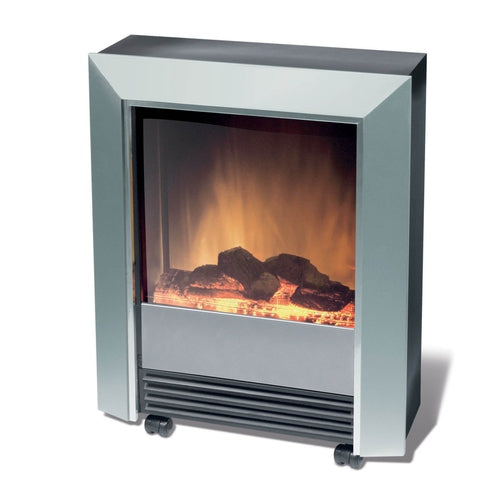 Dimplex 2kW Lee Silver Portable Electric Fire Fireplace