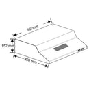 Robinhood 60cm Fixed Rangehood RCA2AI6WH Dimensions